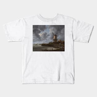 Windmill of Wijk bij Duurstede by Jacob van Ruisdael Kids T-Shirt